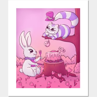 Cheshire Grin Cat in Wonderland Posters and Art